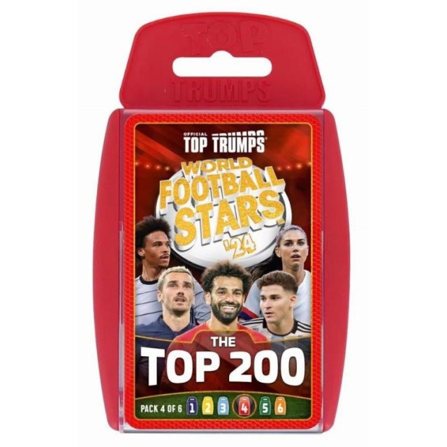 Winning Moves: Top Trumps - World Football Stars 2024 The Top 200 Pack 4 - Card Game (WM04803-EN1)