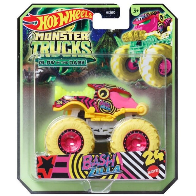 Mattel Hot Wheels Monster Trucks: Glow in The Dark - Bash Zilla (HVH81)