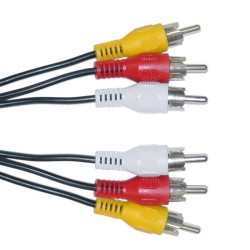 POWERTECH καλώδιο 3x RCA σε 3x RCA CAB-R004, 1.5m, μαύρο