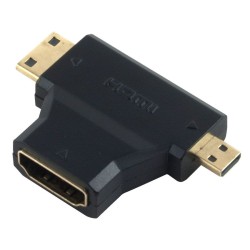 POWERTECH αντάπτορας HDMI σε Mini HDMI & Micro HDMI ADA-H004, μαύρος