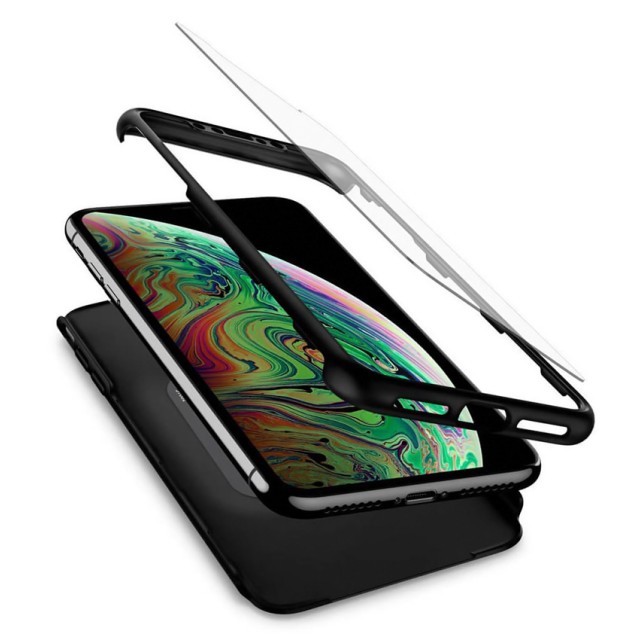 POWERTECH Θήκη Body 360° με Tempered Glass για iPhone 11 Pro, κόκκινη