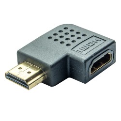 POWERTECH αντάπτορας HDMI CAB-H037, γωνιακός, 90° right, μαύρος