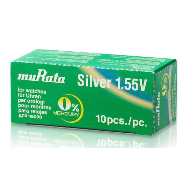 MURATA μπαταρία Silver Oxide για ρολόγια SR927, 1.55V, No395/399, 10τμχ