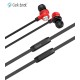 CELEBRAT earphones με μικρόφωνο D9, 3.5mm σύνδεση, Φ10mm, 1.2m, κόκκινα