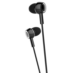 USAMS earphones με μικρόφωνο EP-12, 3.5mm σύνδεση, Φ10mm, 1.2m, μαύρα