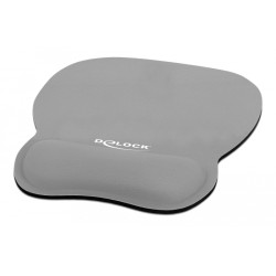 DELOCK Mousepad 12698 με στήριγμα καρπού, 245x206 mm, γκρι