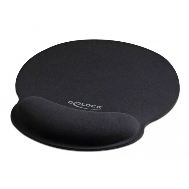 DELOCK Mousepad 12559 με στήριγμα καρπού, 252 x 227mm, μαύρο