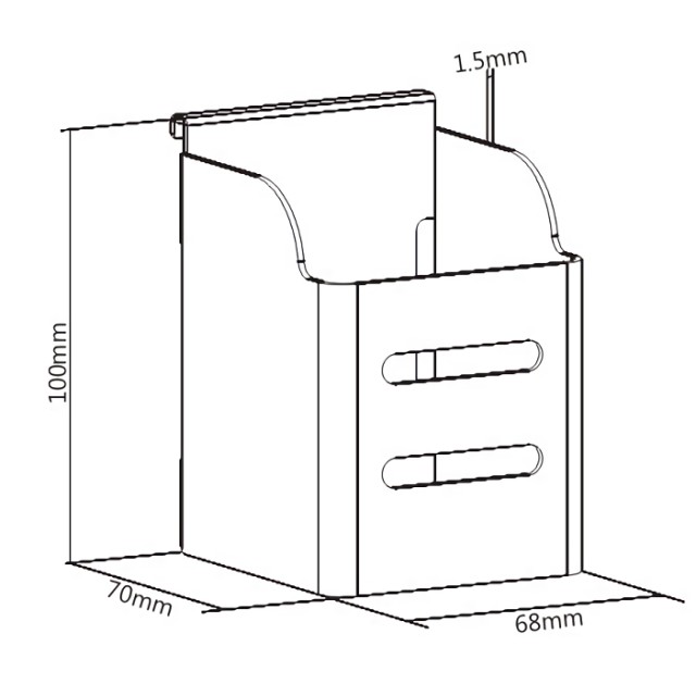 BRATECK μολυβοθήκη SW03-9 για χρήση με το πάνελ SW series, 68x70x100mm