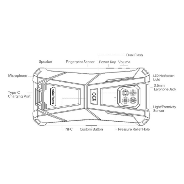 ULEFONE Smartphone Armor 8, IP68/IP69K, 6.1", 4/64GB, 5580mAh, μαύρο