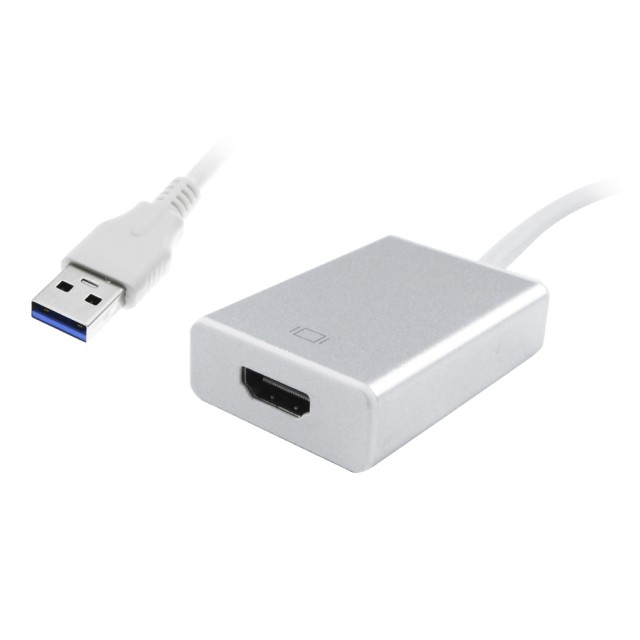 POWERTECH αντάπτορας USB 3.0 σε HDMI PTH-022 με Audio, ασημί