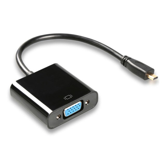 POWERTECH αντάπτορας micro HDMI σε VGA PTH-027 με audio, μαύρος