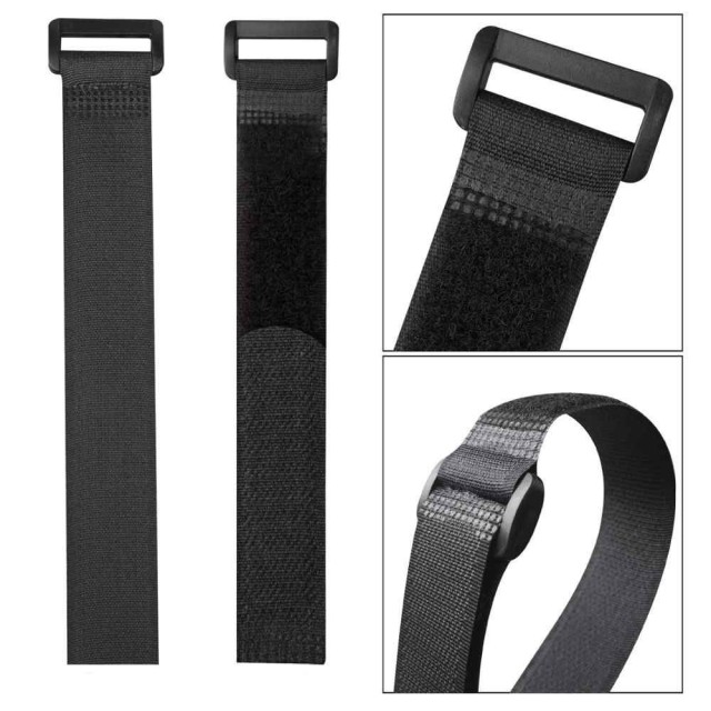 POWERTECH ιμάντας τύπου velcro TIES-024, 20x2cm, μαύρος, 10τμχ