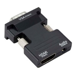 POWERTECH αντάπτορας HDMI σε VGA CAB-H120 με 3.5mm, μαύρος