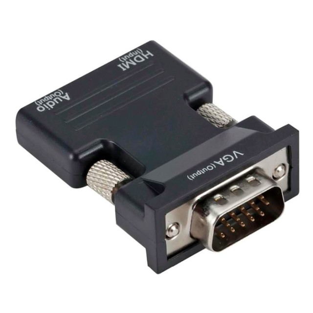 POWERTECH αντάπτορας HDMI σε VGA CAB-H120 με 3.5mm, μαύρος