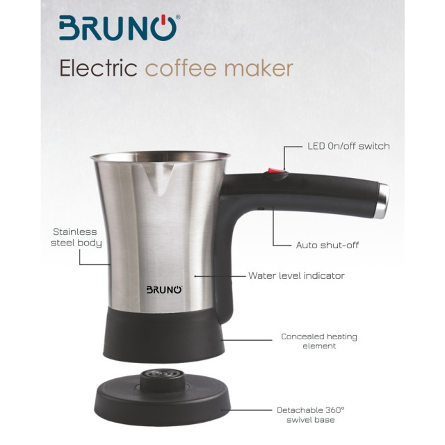 BRUNO ηλεκτρικό μπρίκι BRN-0042, 800W, 300ml, STRIX technology