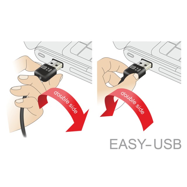 POWERTECH καλώδιο USB σε USB Micro CAB-U132, 90°, Easy USB, 0.5m, μαύρο