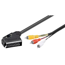 GOOBAY καλώδιο SCART 21-pin σε 3x RCA 50364, 2m, μαύρο