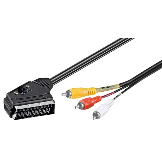 GOOBAY καλώδιο SCART 21-pin σε 3x RCA 50364, 2m, μαύρο