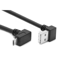 POWERTECH καλώδιο USB σε USB Micro CAB-U136, 90°, Easy USB, 0.5m, μαύρο