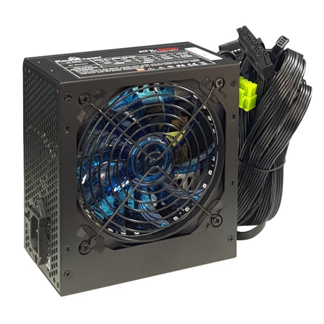 POWERTECH Gaming case PT-848, tempered glass, 80mm fan, PSU 500W PT-864