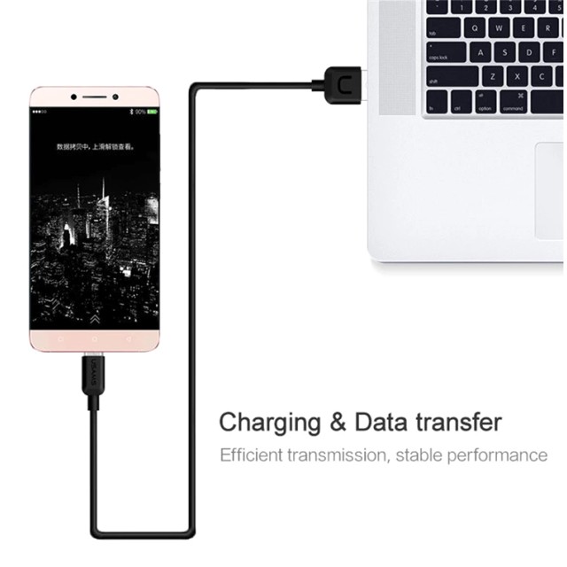 USAMS καλώδιο USB σε USB-C US-SJ099 U-Turn, 10.5W, 1m, μαύρο