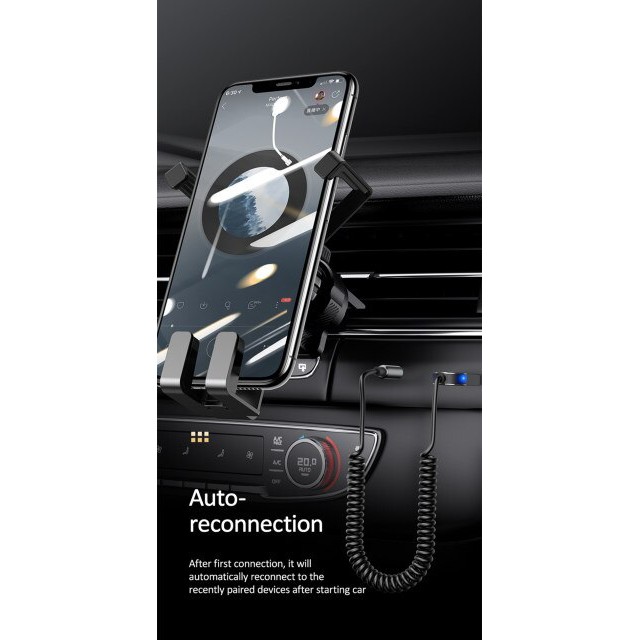 USAMS Bluetooth car audio receiver US-SJ464, μεταλλικό, γκρι