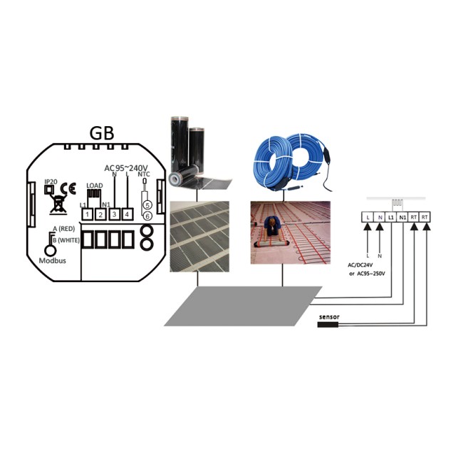 Θερμοστάτης πετρελαίου BHT-002-GB, λευκός