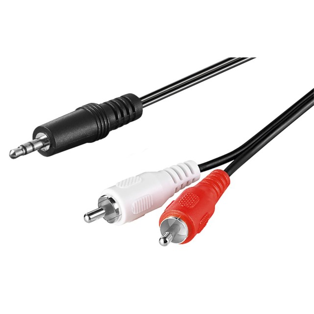 GOOBAY καλώδιο ήχου 51651 3.5mm σε 2x RCA, 3 pin stereo, 5m, μαύρο