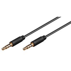 GOOBAY καλώδιο ήχου 3.5mm 63828, 4 pin stereo, copper, 1.5m, μαύρο