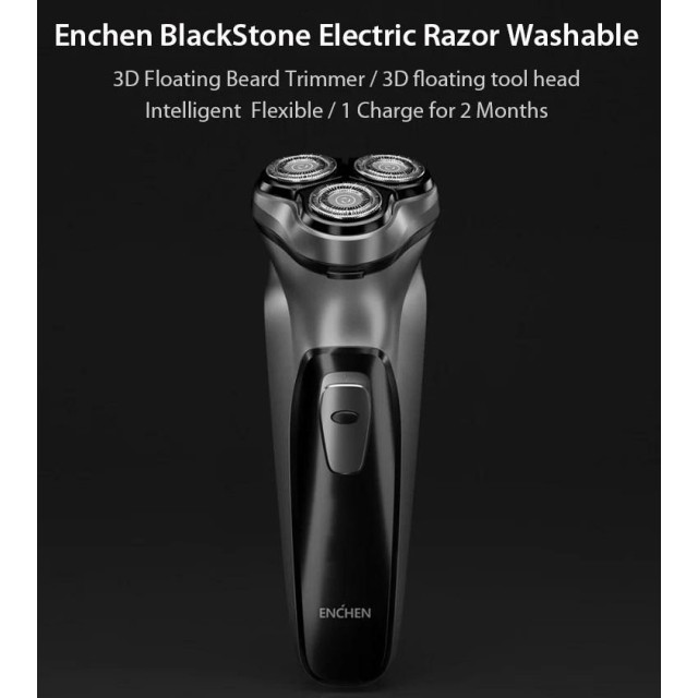 ENCHEN Ξυριστική μηχανή 3D Blackstone, κεφαλή 3D, USB, μπαταρία, μαύρη