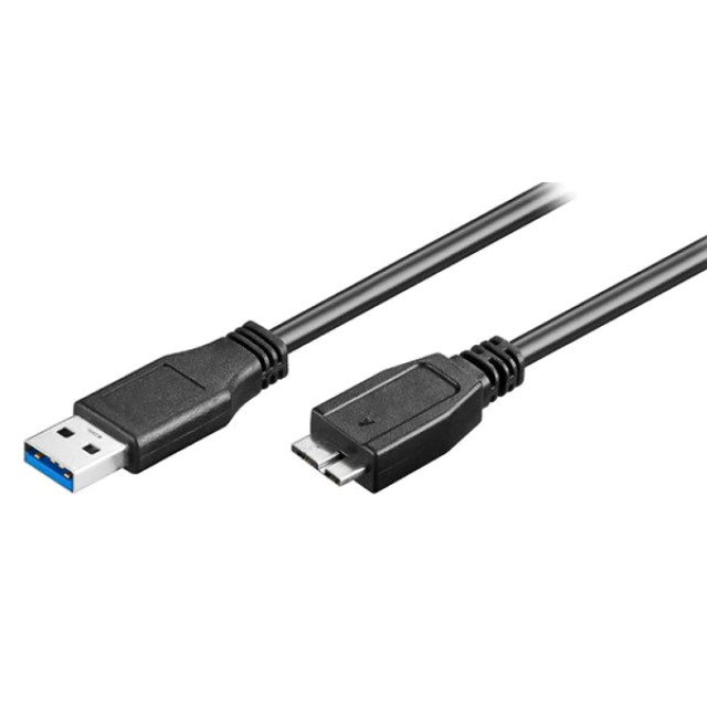 POWERTECH καλώδιο USB σε Micro B USB CAB-U142, 5Gbps, 0.5m, μαύρο