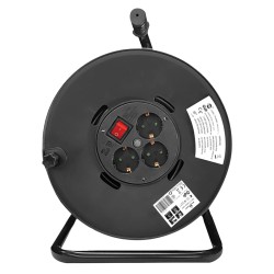 POWERTECH μπαλαντέζα με βάση PT-899, 3x schuko, 16A, 25m, μαύρη