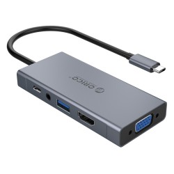 ORICO docking station MC-U501P, 5 θυρών, USB-C σύνδεση, 60W PD, 4K, γκρι