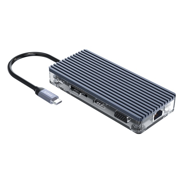 ORICO docking station WB-11P, 11 θυρών, USB-C σύνδεση, 100W PD, 4K, γκρι