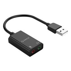 ORICO USB κάρτα ήχου SKT2, USB2.0, 2x 3.5mm, μαύρο