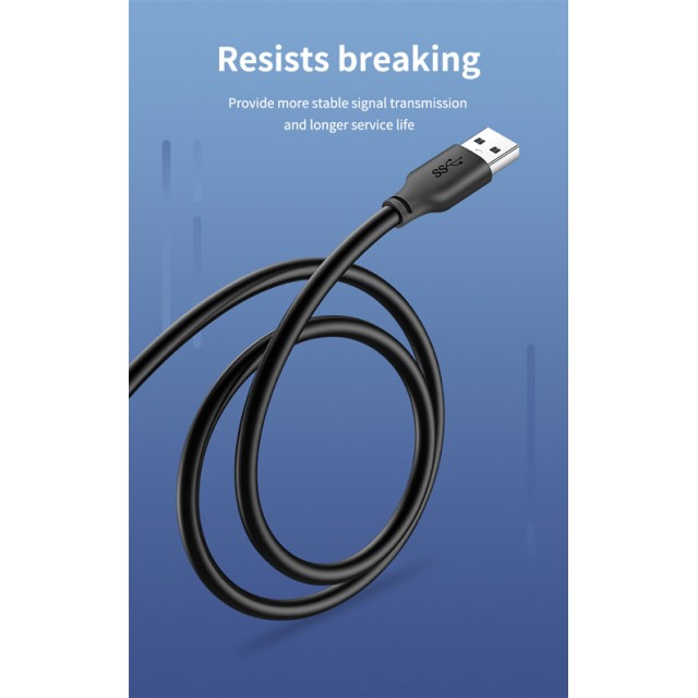 CABLETIME καλώδιο προέκτασης USB CT-AMAFN, 5Gbps, 1m, μαύρο