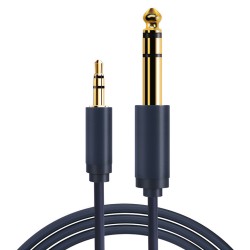 CABLETIME καλώδιο ήχου 3.5mm σε 6.3mm CT-H11G, 1.8m, μαύρο