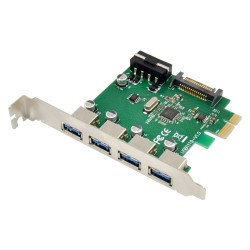 POWERTECH κάρτα επέκτασης PCIe σε 4x USB 3.0 ST66, VL805 + RTL8153