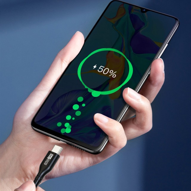 CABLETIME καλώδιο USB Type-C CM60, PD 60W, 3A, 1m, μαύρο