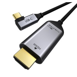 CABLETIME καλώδιο USB-C σε HDMI CT-CMRHD1, γωνιακό, 4K/60Hz, 1.8m, μαύρο