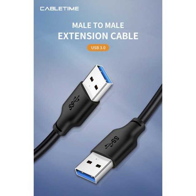 CABLETIME καλώδιο USB CT-AMAMN, 5 Gbps, 1m, μαύρο