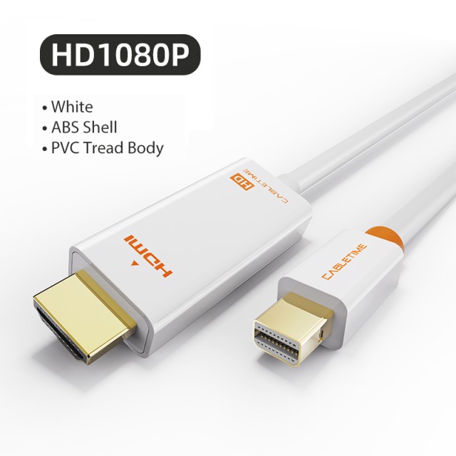 CABLETIME καλώδιο HDMI σε Mini DisplayPort CT-03G, 1080p, 1.8m, λευκό
