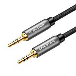 CABLETIME καλώδιο ήχου 3.5mm CT-P11GN, AUX, 1m, μαύρο