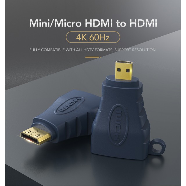 CABLETIME αντάπτορας micro HDMI σε HDMI HA16R, 4K/60Hz, μπλε