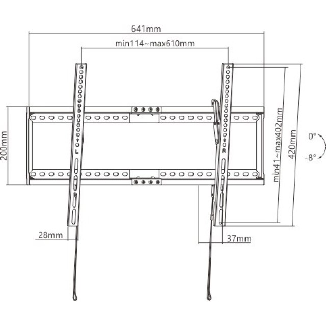 BRATECK Επιτοίχια βάση LP72-46T, για οθόνη 37"-80", έως 75kg