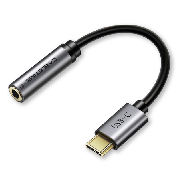 CABLETIME αντάπτορας USB-C σε 3.5mm CT-CMAUD, DAC chipset, γκρι