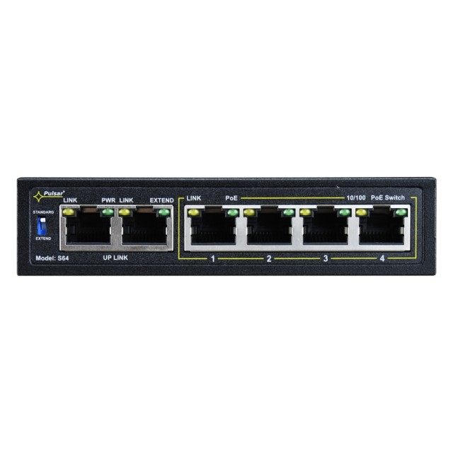 PULSAR PoE Ethernet Switch S64, 6x ports 10/100Mb/s