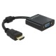 DELOCK αντάπτορας HDMI σε VGA 65512, 1080p, μαύρος