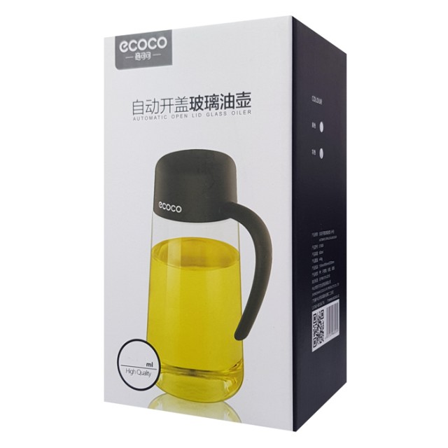 ECOCO γυάλινο δοχείο λαδιού-ξιδιού E1809, 600ml, γκρι