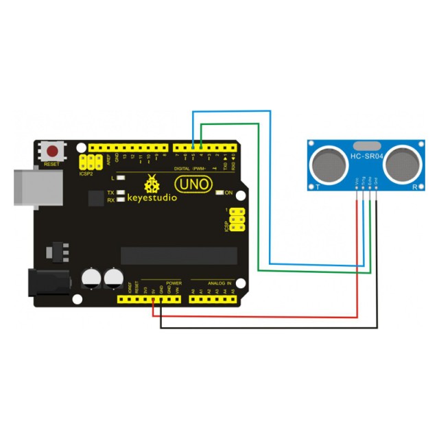 KEYESTUDIO HR-SR04 ultrasonic module KS0328, μπλε, 3τμχ